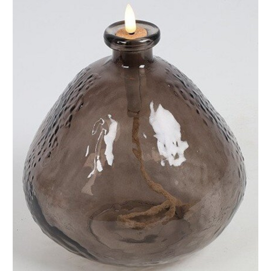 Olielamp met led verlichting donker bruin 20 x 17 cm | 827927 | Home Sweet Home | Stoer &amp; Sober Woonstijl