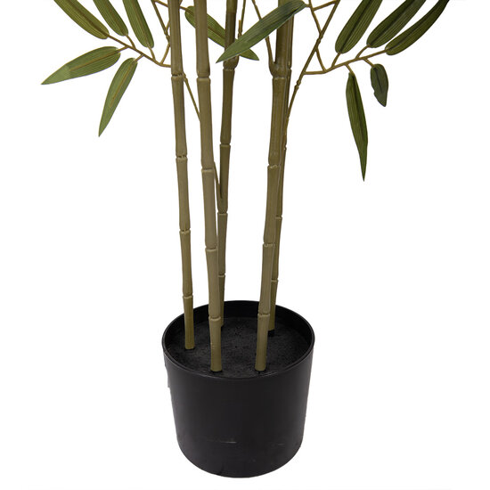 Clayre &amp; Eef | Kunstplant Bamboe Groen Zwart 35x35x160 cm | 5PL0232