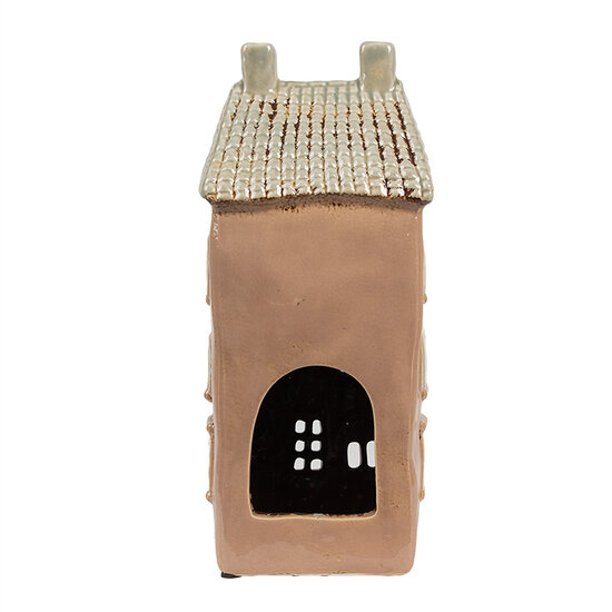 Clayre &amp; Eef | Theelichthouder Kerst Huisje Bruin Beige 12x9x28 cm | 6CE1895