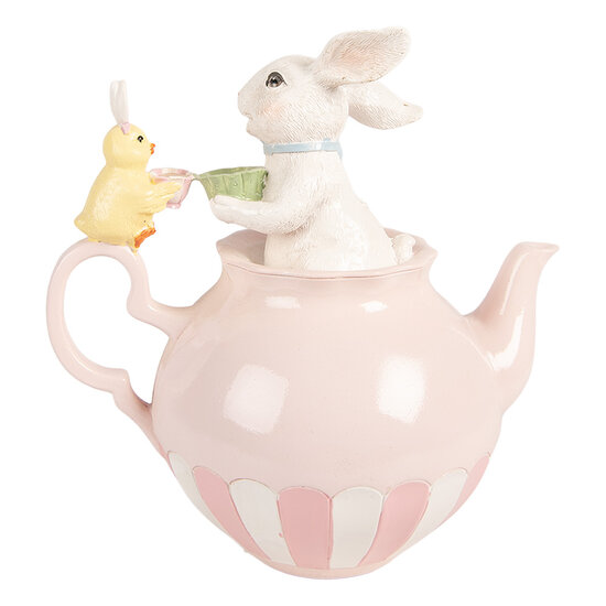 Clayre &amp; Eef | Decoratie Konijn Wit Roze 20x14x20 cm | 6PR5938