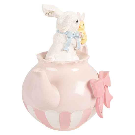 Clayre &amp; Eef | Decoratie Konijn Wit Roze 20x14x20 cm | 6PR5938