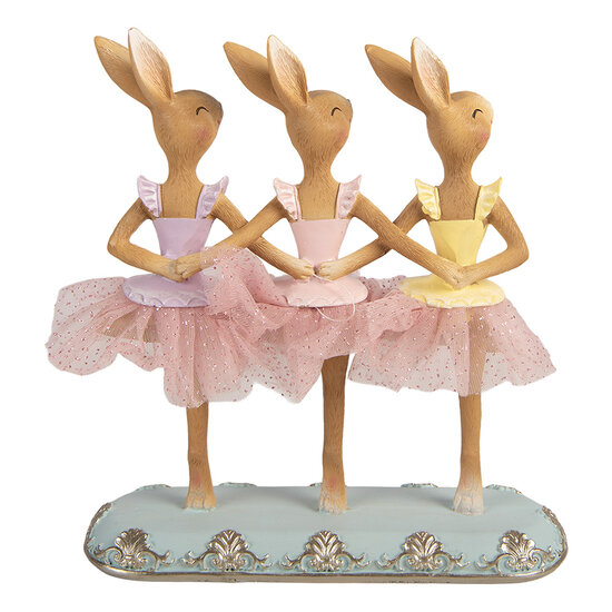 Clayre &amp; Eef | Decoratie Konijnen Bruin Roze 23x8x25 cm | 6PR5943