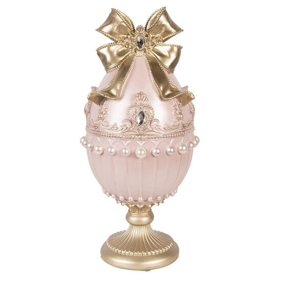 Clayre &amp; Eef | Decoratie Ei Roze Goudkleurig &oslash; 15x31 cm | 6PR5950