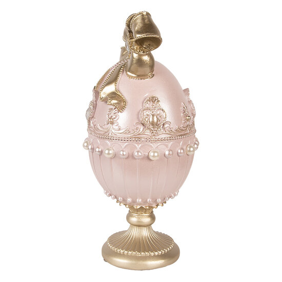 Clayre &amp; Eef | Decoratie Ei Roze Goudkleurig &oslash; 15x31 cm | 6PR5950