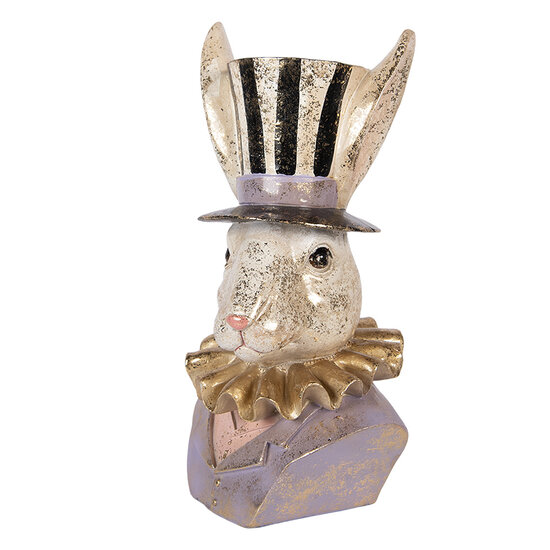 Clayre &amp; Eef | Decoratie Konijn Beige Paars 14x12x27 cm | 6PR5965