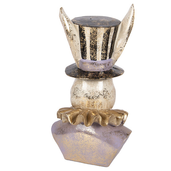 Clayre &amp; Eef | Decoratie Konijn Beige Paars 14x12x27 cm | 6PR5965