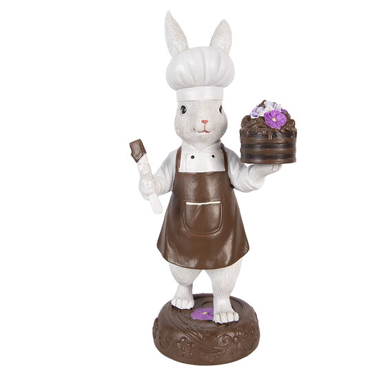 Clayre &amp; Eef | Decoratie Konijn Wit Bruin 15x11x32 cm | 6PR5968