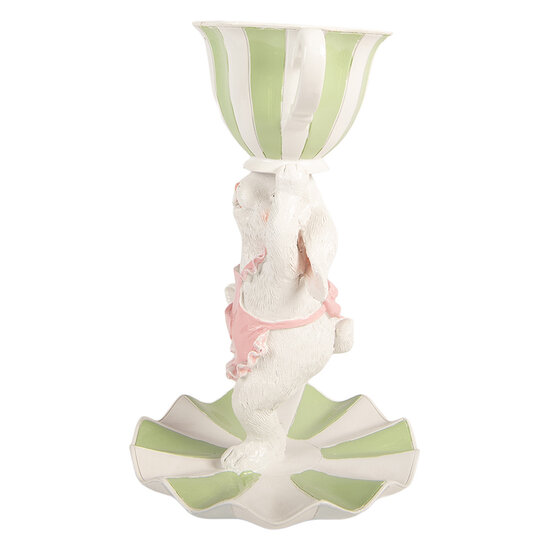 Clayre &amp; Eef | Decoratie Konijn Wit Groen &oslash; 15x24 cm | 6PR5969