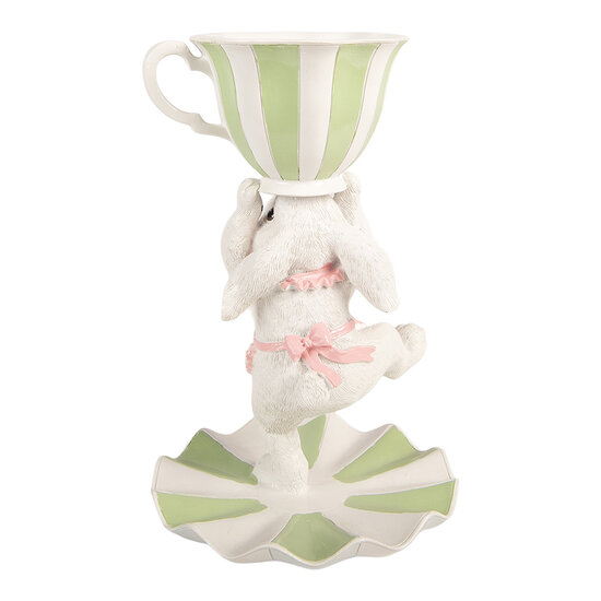 Clayre &amp; Eef | Decoratie Konijn Wit Groen &oslash; 15x24 cm | 6PR5969