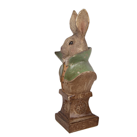 Clayre &amp; Eef | Decoratie Konijn Goudkleurig Groen 12x8x26 cm | 6PR5986