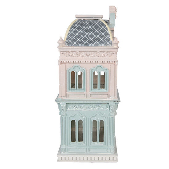 Clayre &amp; Eef | Decoratie Huis Blauw Roze 19x15x38 cm | 6PR6005