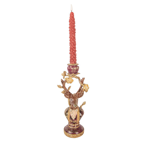 Clayre &amp; Eef | Kandelaar Hert Paars Goudkleurig 14x11x31 cm | 6PR6041
