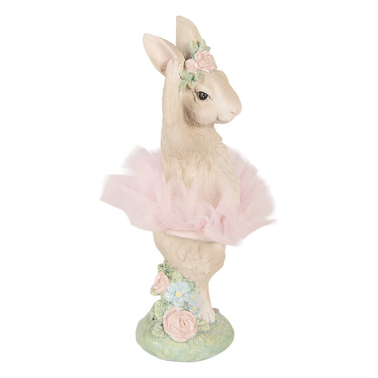 Clayre &amp; Eef | Decoratie Konijn Beige Roze 10x9x27 cm | 6PR6078