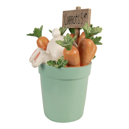 Clayre &amp; Eef | Decoratie Konijn Wit Blauw 21x20x28 cm | 6PR6108