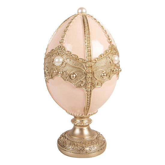 Clayre &amp; Eef | Decoratie Ei Roze Goudkleurig &oslash; 15x27 cm | 6PR6109