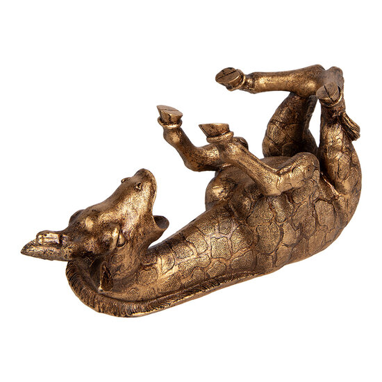 Clayre &amp; Eef | Wijnfles houder Giraf Goudkleurig Bronskleurig 33x13x16 cm | 6PR6115