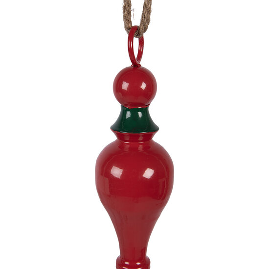 Clayre &amp; Eef | Decoratie hanger Kerst Rood Groen &oslash; 8x41 cm | 6Y5980
