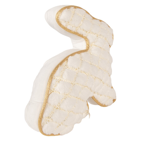 Clayre &amp; Eef | Deurstopper/Kussen Konijn Wit Goudkleurig 29x10x27 cm | TW0630