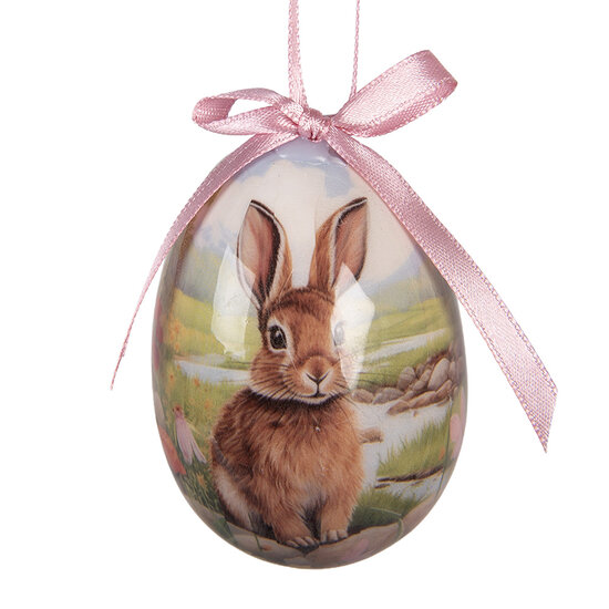 Clayre &amp; Eef | Decoratie Hanger Ei (set 9) Meerkleurig &oslash; 5x8 cm | 66454