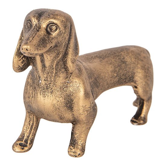 Clayre &amp; Eef | Decoratie Hond Bruin Bronskleurig 14x4x8 cm | 6PR5956