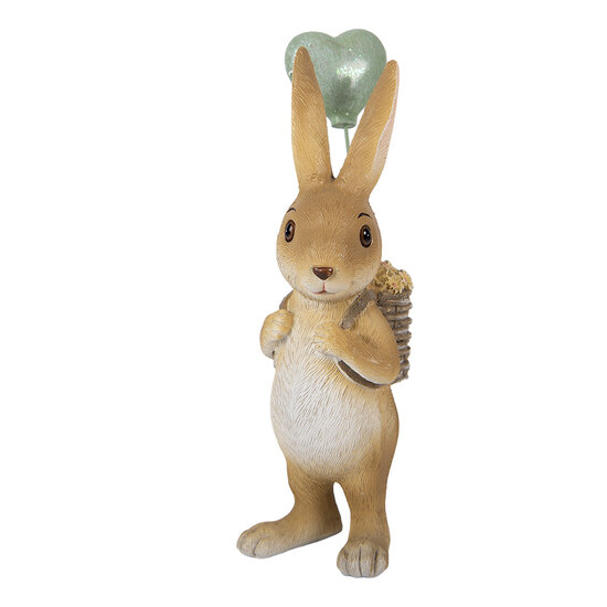 Clayre &amp; Eef | Decoratie Konijn Bruin Groen 7x5x17 cm | 6PR5976