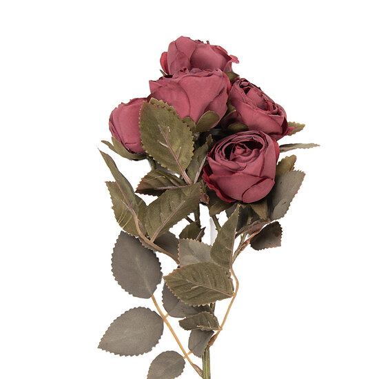 Clayre &amp; Eef | Decoratie tak met bloemen Rood Groen 8x13x43 cm | 6PL0416R