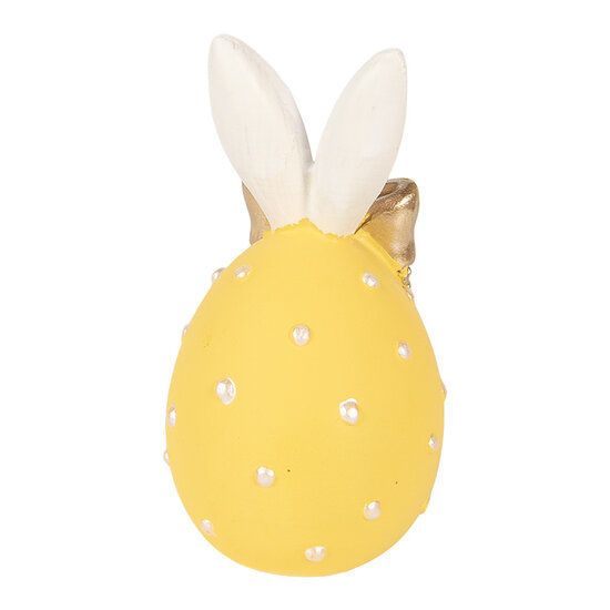 Clayre &amp; Eef | Decoratie Ei Geel Wit &oslash; 6x12 cm | 6PR6074