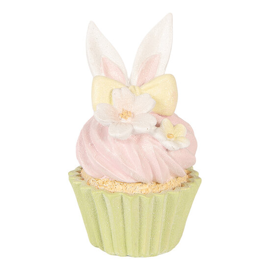 Clayre &amp; Eef | Decoratie Cupcake Roze Groen &oslash; 7x13 cm | 6PR6080