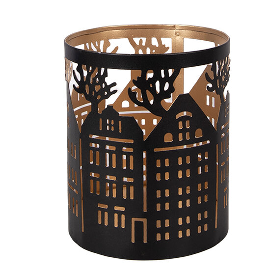 Clayre &amp; Eef | Theelichthouder Kerst Bruin &oslash; 11x13 cm | 6Y5976