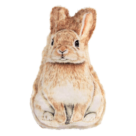Clayre &amp; Eef | Kussen Konijn Bruin Wit 13x5x25 cm | TW0628