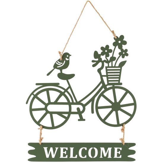 Dekoratief | Hanger fiets 'Welcome', metaal, 23x26cm | A260667