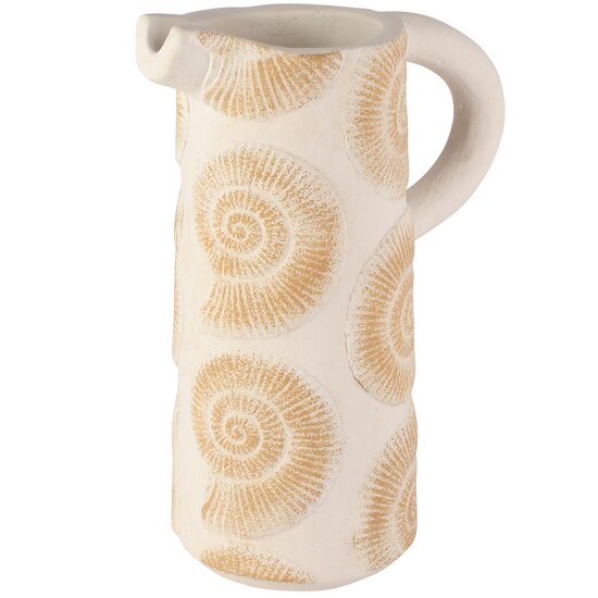 Dekoratief | Deco kan 'Ethnic Vibe', wit, cement, 18x11x26cm | A260467