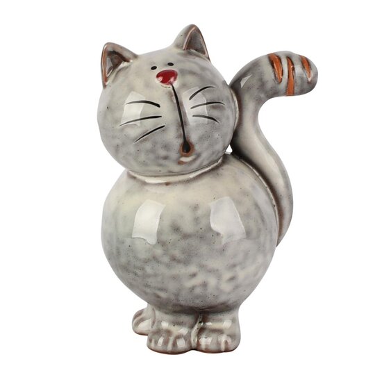 Dekoratief | Poes 'Josy', grijs, keramiek, 9x7x12cm | A260419