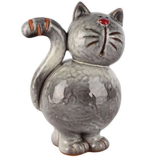 Dekoratief | Poes 'Josy', grijs, keramiek, 15x11x20cm | A260418