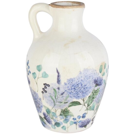 Dekoratief | Kruik 'Purple Blossoms', keramiek, 14x14x22cm | A260138