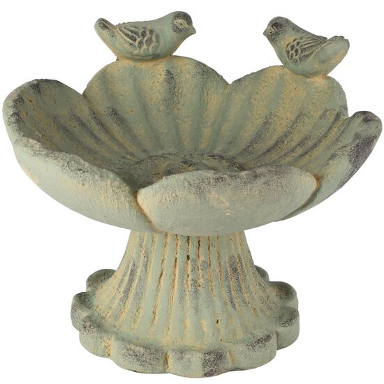Dekoratief | Vogelbad m/vogeltjes, grijs, cement, 25x24x19cm | A260081