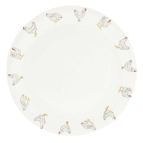 Clayre &amp; Eef | 2 stuks Servies Dinerbord kip Beige &oslash; 28x2 cm | LCHFP-2