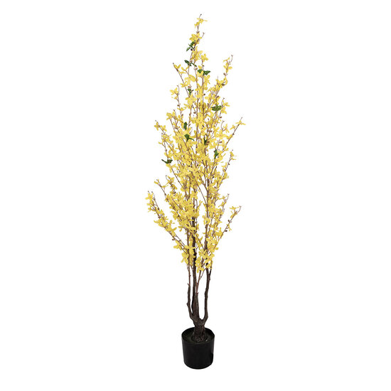 Clayre &amp; Eef | Kunstplant Forsythia Geel Bruin 20x20x125 cm | 5PL0215