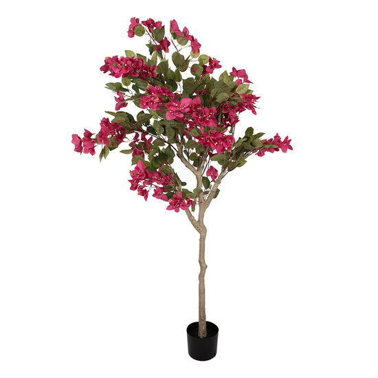 Clayre &amp; Eef | Decoratie Bougainvillea boom Roze Groen 55x55x130 cm | 5PL0225