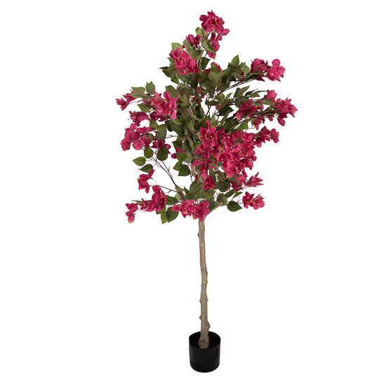 Clayre &amp; Eef | Decoratie Bougainvillea boom Roze Groen 55x55x130 cm | 5PL0225