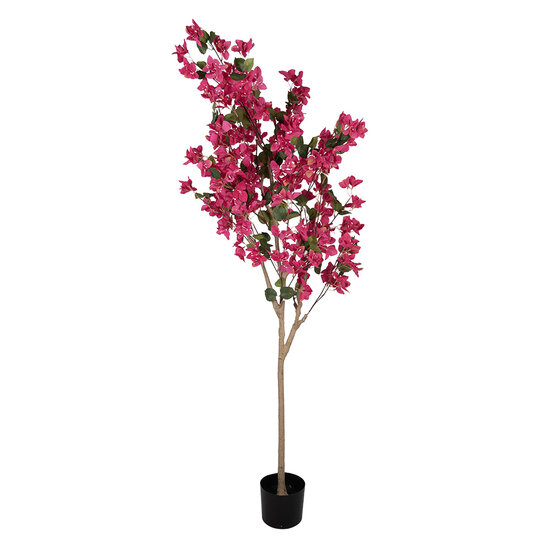 Clayre &amp; Eef | Decoratie Bougainvillea boom Roze Groen 40x40x180 cm | 5PL0226