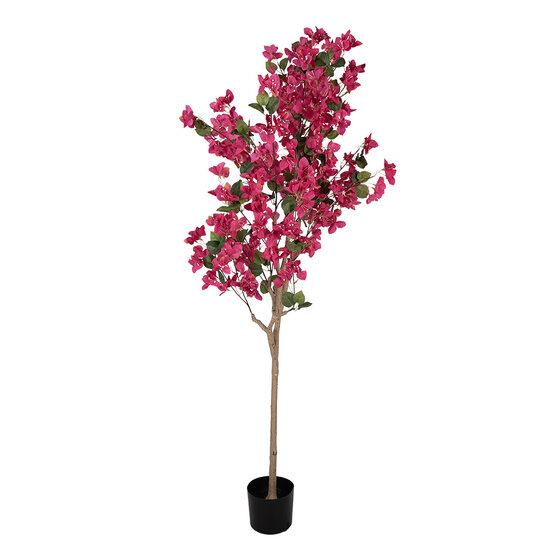 Clayre &amp; Eef | Decoratie Bougainvillea boom Roze Groen 40x40x180 cm | 5PL0226