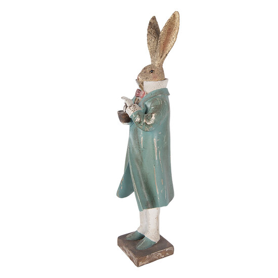 Clayre &amp; Eef | Decoratie Konijn Goudkleurig Blauw 14x11x48 cm | 6PR5985