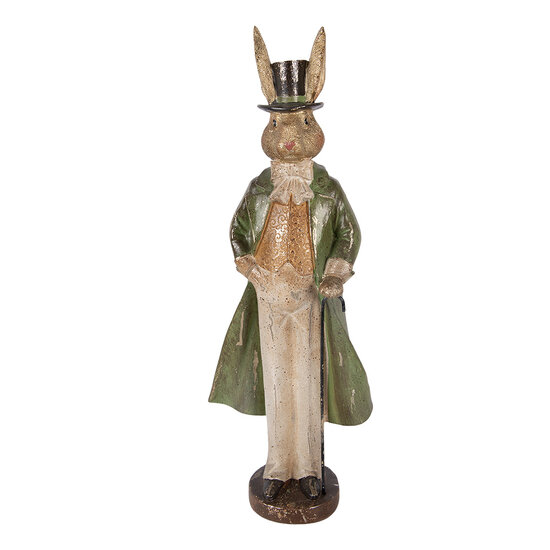 Clayre &amp; Eef | Decoratie Konijn Goudkleurig Groen 17x12x48 cm | 6PR5991