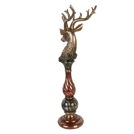 Clayre &amp; Eef | Decoratie Hert Goudkleurig Rood 14x17x49 cm | 6PR6056