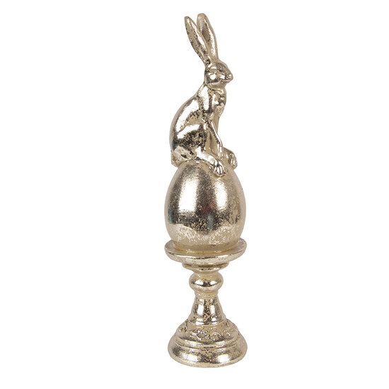 Clayre &amp; Eef | Decoratie Konijn op ei Goudkleurig &oslash; 6x26 cm | 6PR6067