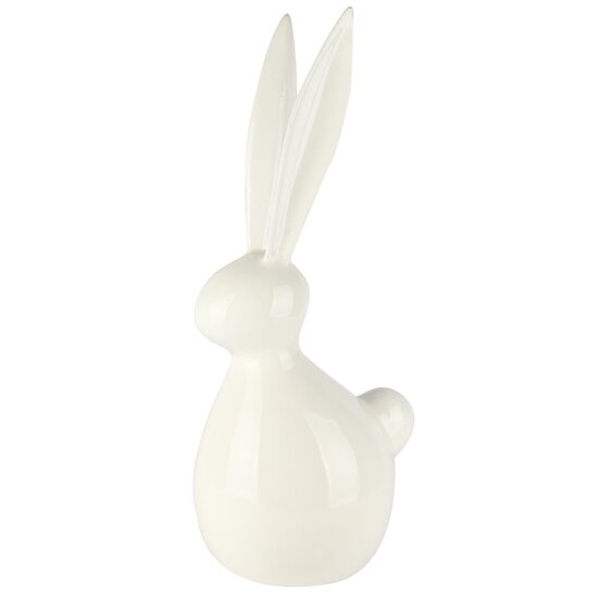 Dekoratief | Deco bunny, wit, aluminium/email, 24x18x50cm | A258145
