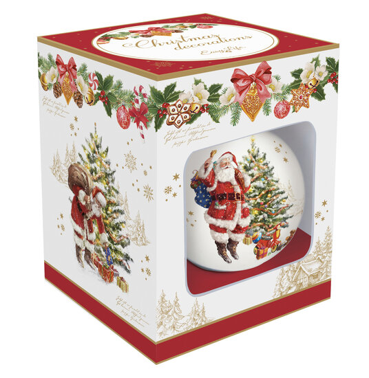 Dekoratief | Hanger kerstbal 'Christmas Memories', porselein, 7x7x7cm, 4ass. | A256072