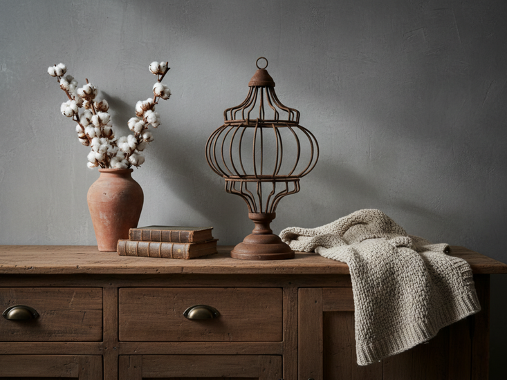 Ornament op voet Rusty decoratief roest bruin hang staand  28 cm  x 15 cm | 125131  | Home Sweet Home | Stoer &amp; Sober Woonstijl