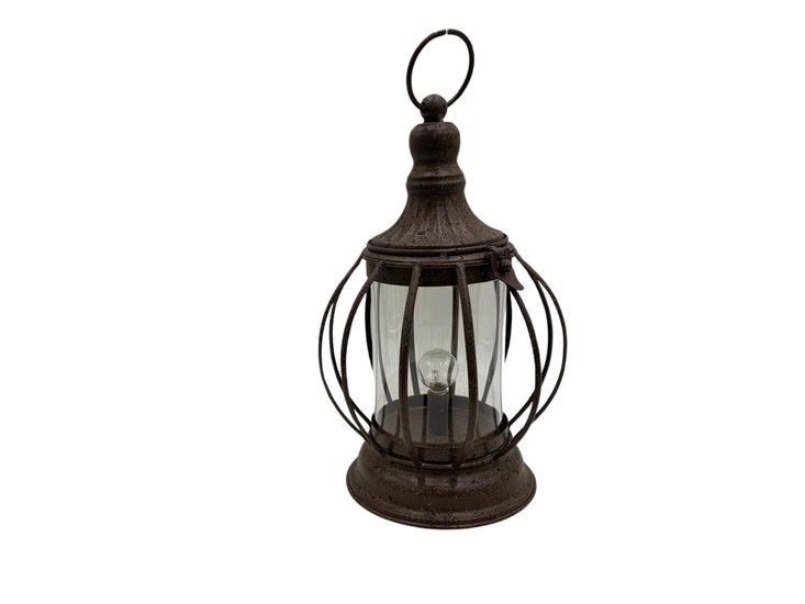 Lantaarn lamp hang staand bruin timer 33 x 18 cm ijzer | 813044 | Countryfield | Stoer &amp; Sober Woonstijl